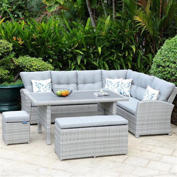 Lifestyle Garden Aruba Lite Rectangle Outdoor Garden Furniture Corner Casual Dining Set