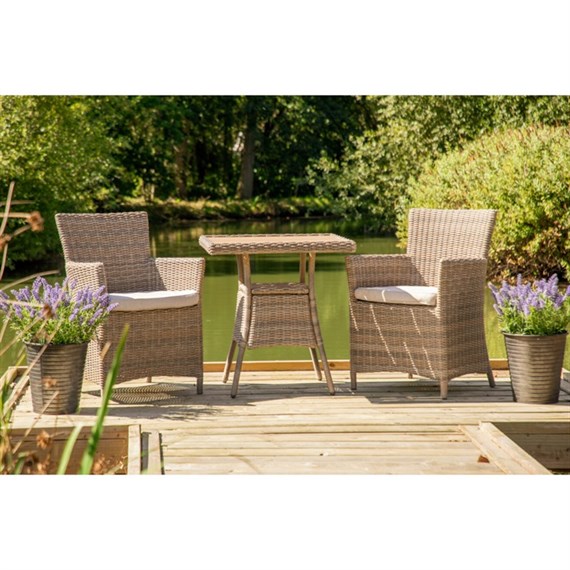 Lifestyle Garden Bermuda Beige 2 Seat Bistro Outdoor Garden Furniture Set