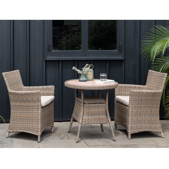 Lifestyle Garden Bermuda Beige 2 Seat Bistro Outdoor Garden Furniture Set