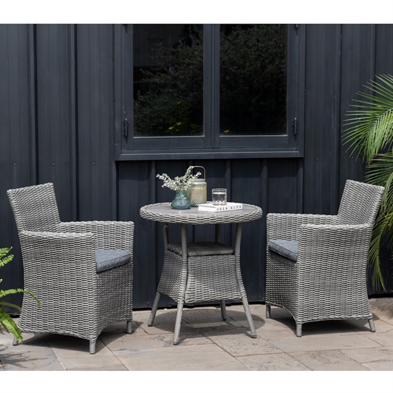 Lifestyle Garden Bermuda Grey 2 Seat Bistro Outdoor Garden Furniture Set
