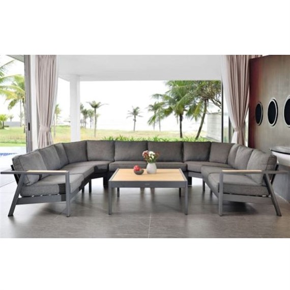 Lifestyle Garden Palau Deluxe U Shape Outdoor Garden Furniture Lounge Set 