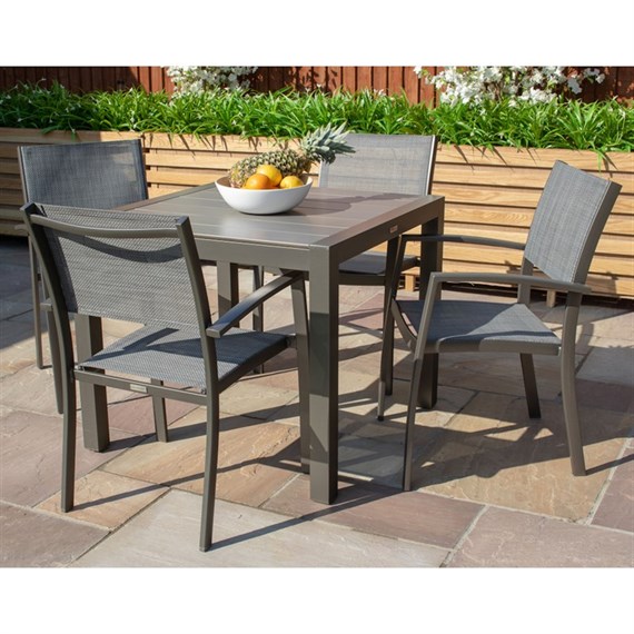 Lifestyle Garden Solana 4 Seat Square Outdoor Dining Garden Furniture Set