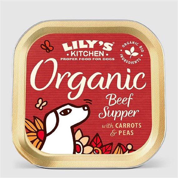 Lily's Kitchen Organic Beef Supper Wet Dog Food Tray 150g