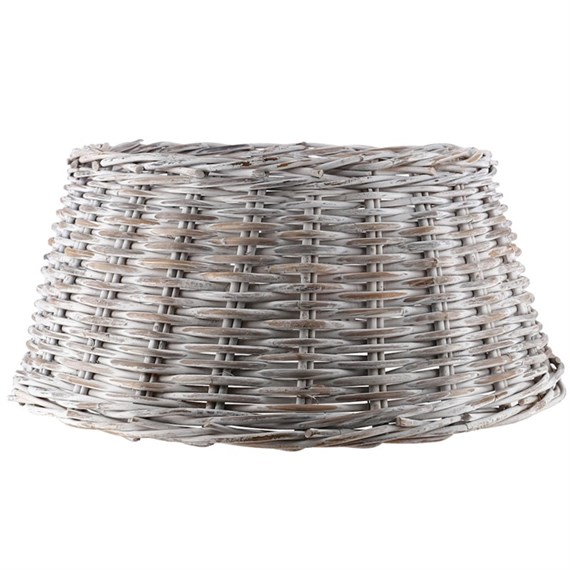 Christmas Tree Wicker Skirt, Woven Wicker & White Wash