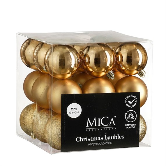 Mica Copper Unbreakable Christmas Baubles (27 Pack of 6cm) (1181973)