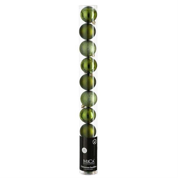 Mica Dark Green Unbreakable Christmas Baubles (10 Pack of 6cm) (1182034)