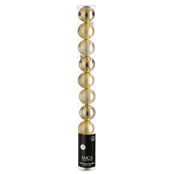 Mica Gold Unbreakable Christmas Baubles (10 Pack of 6cm) (1182031)