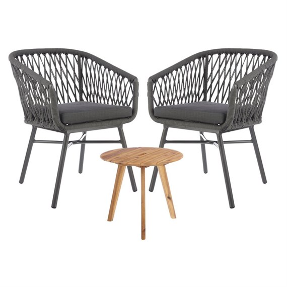 Mica Magna Outdoor Garden Furniture Balcony Bistro Set Grey (1085843)