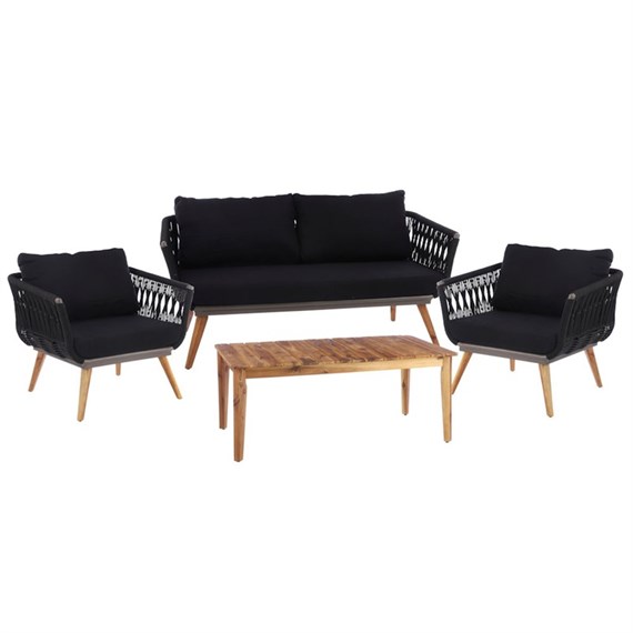 Mica Mundo Outdoor Garden Furniture Sofa Coffee Set Black (1085848)