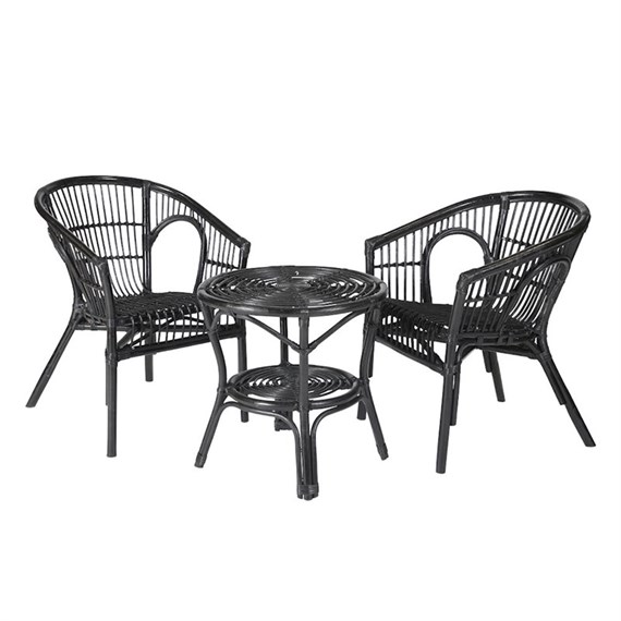 Mica Zambia Outdoor Garden Furniture Bistro Set Black (1110435)