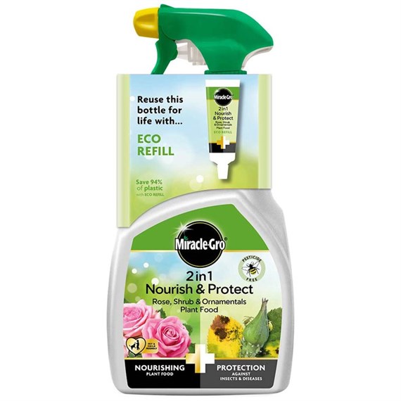 Miracle-Gro 2 In 1 Nourish & Protect  Rose, Shrub & Ornamental Ready To Use Plant Food 800ml (121050)