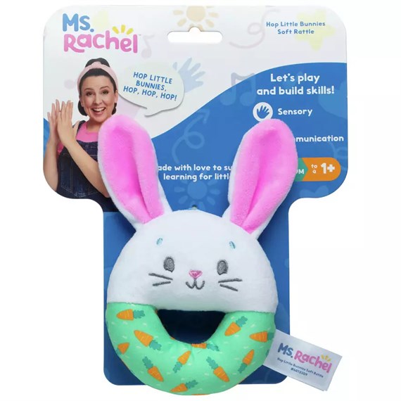 Ms. Rachel Hop Little Bunnies Soft Rattle Childrens Toy (6072309)