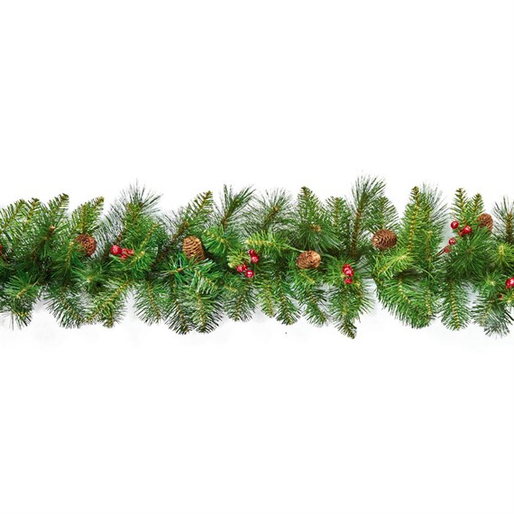 National Tree 2.7m (9ft) Berry & Cone Artificial Christmas Garland (ED2-53-9B)