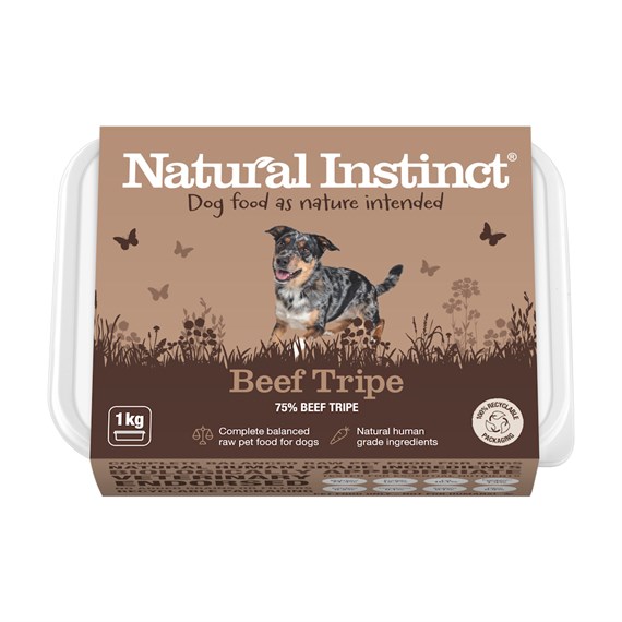 Natural Instinct's Natural Beef Tripe 1kg Frozen Dog Food (D/NAT/BEEF/1KG)