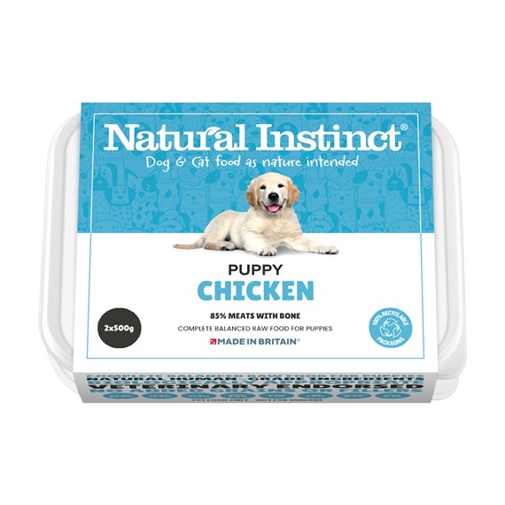 Natural Instinct's Puppy Puppy Chicken 2 x 500g Frozen Dog Food (D/NAT/PUPP/500GX2)