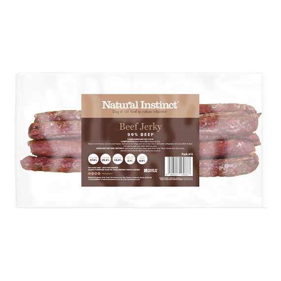 Natural Instinct's Treats Beef Jerky Sticks Pack of 6 Pet Treats (TREA/BJER/PACK6)