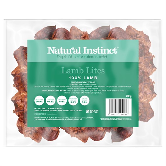 Natural Instinct's Treats Lamb Lites 200g Pet Treats (TREA/LLIT/PACK)