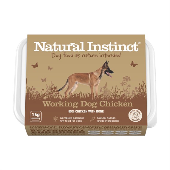 Natural Instinct's Working Dog Chicken 1kg Frozen Dog Food (D/WKD/CHIC/1KG)