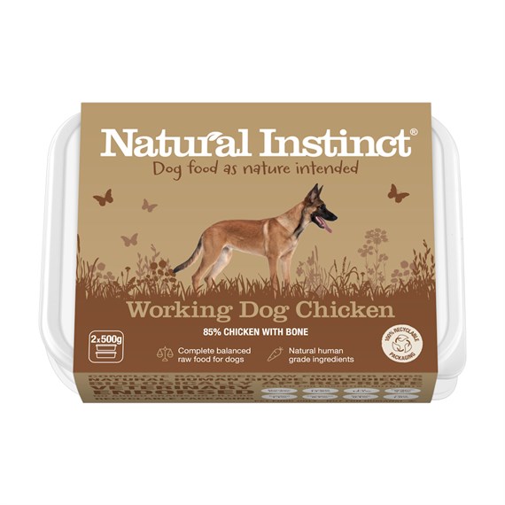Natural Instinct's Working Dog Chicken 2 x 500g Frozen Dog Food