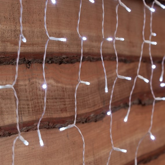Noma 100 Fit & Forget White LED Icicle Lights Battery Christmas Lights (6816012WW)