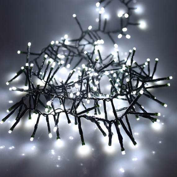 Noma 1500 White Multifunction Cluster Christmas Lights With Green Cable