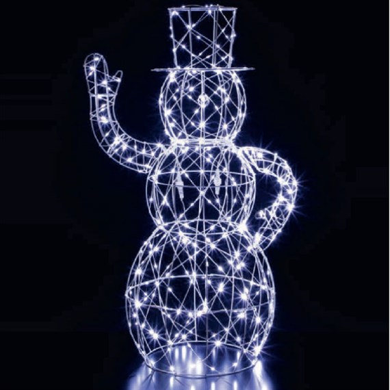 Noma 1m White Flexi Dickensian Snowman Christmas Light Up Decoration (2525014)