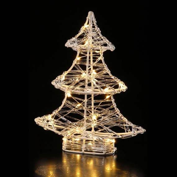 Noma 20cm Spun Acrylic Warm White Christmas Tree Light Up Decoration (5525012)