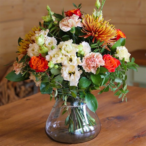 Orange Hand Tied Bouquet - Classic