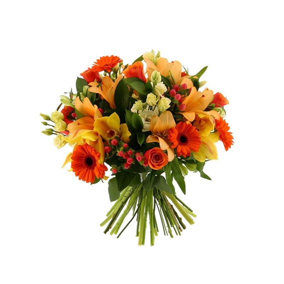 Orange Handtied Bouquet - Deluxe