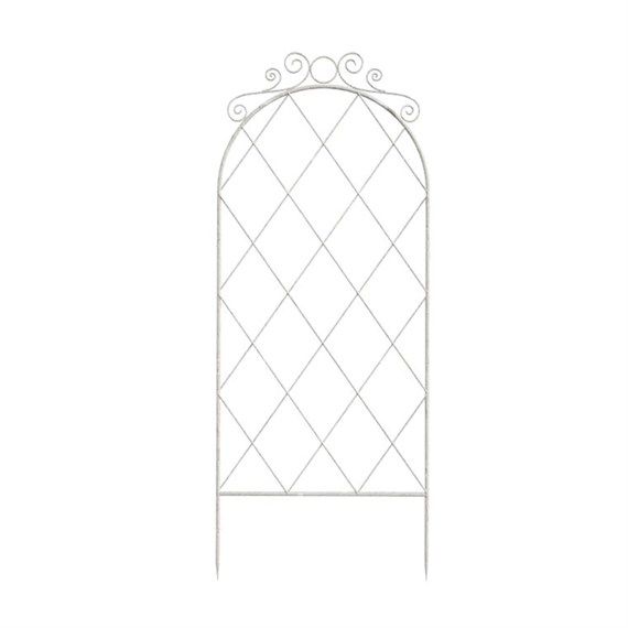 Panacea French Country Scroll Trellis White (83790)