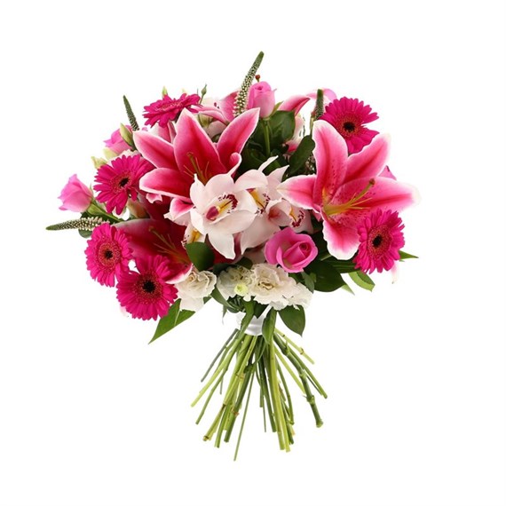 Pink Handtied Bouquet - Deluxe