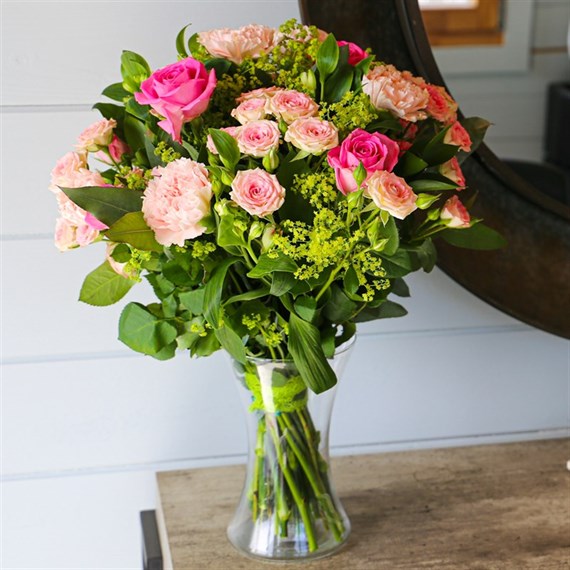 Pink Hand Tied Bouquet - Premium