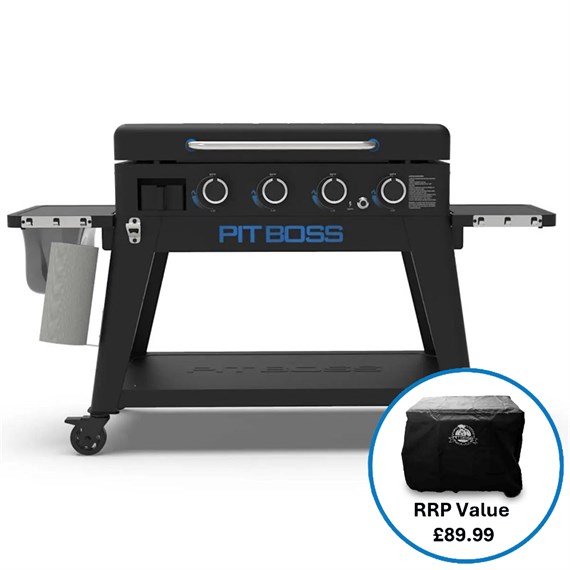 Pitboss Ultimate Plancha with Removable Top - 4 Burner Gas Grill (10813) + FREE COVER