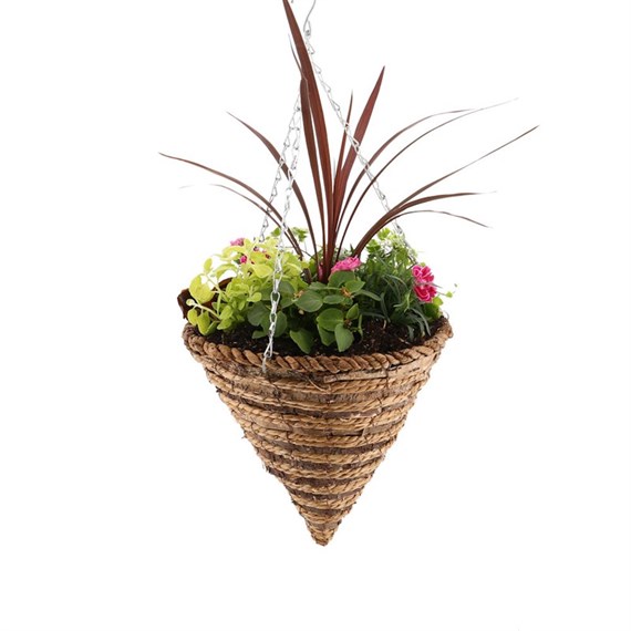 Hanging Seasonal Bedding Wicker Cone 14 Inches - Summer 
