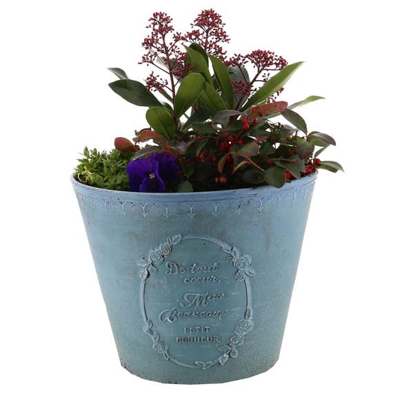 Planted Loire Ridged Outdoor Bedding Container - Spring