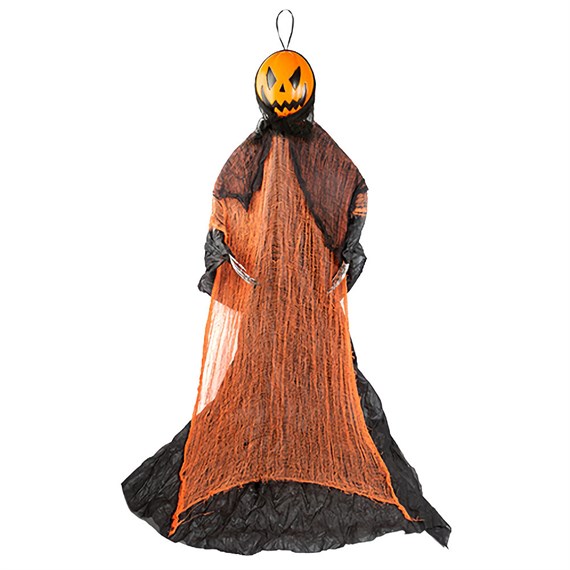 PMS 7ft Hanging Pumpkin Skull Frightener Halloween Decoration (976182)