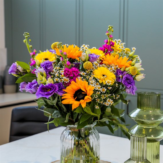 Pop Of Joy Hand Tied Floral Bouquet - Premium