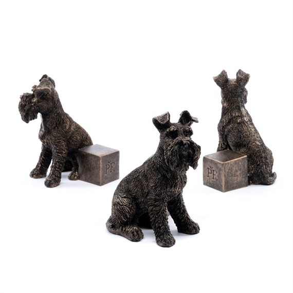 Potty Feet Decorative Pot Feet - Antique Bronze Schnauzer - Set of 3 (PF0087)