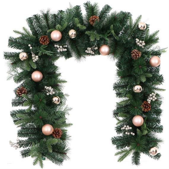 Premier 1.8m (6ft) Gold Bauble & Pine Cone Artificial Christmas Garland (SST2106G-180)