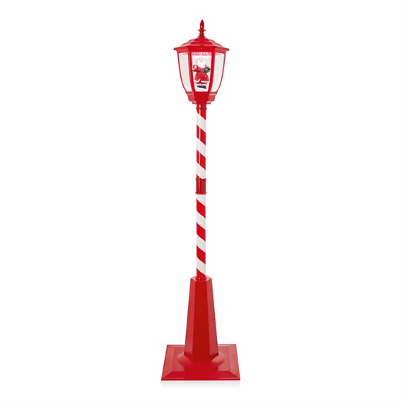 Premier 1.8m Red Light Up Muscial Festive Christmas Lamp Post with Santa (LV243157)
