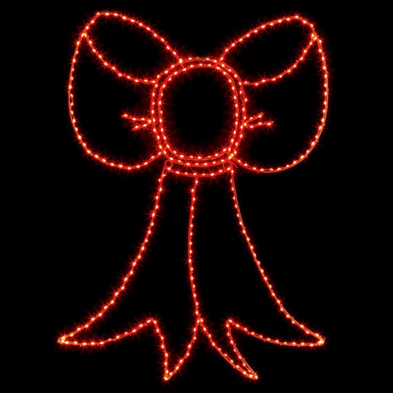 Premier 100cm Twinklng Flexibright Light Up Christmas Red Bow for Walls (LV243121R)