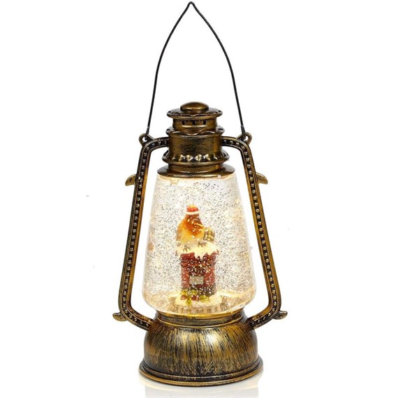 Premier 24cm Robin Light Up Christmas Water Spinner Decoration - Post Box (LB201187)