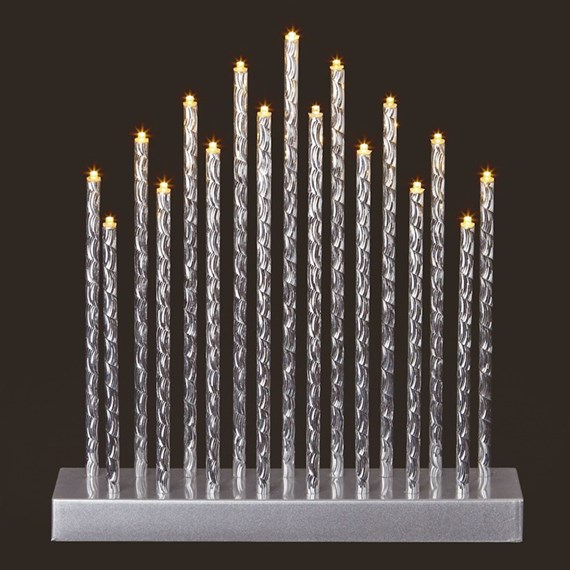 Premier 29cm 17L Aluminium Christmas Candlebridge with Warm White LEDs (LB171007)