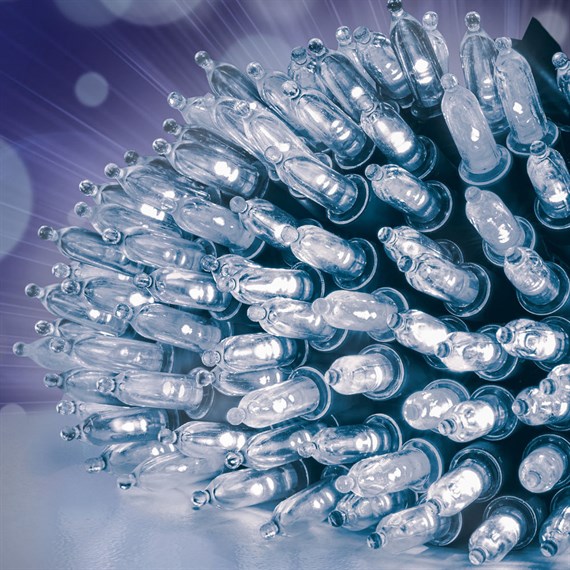 Premier 300 Retro White Fairy Cap Christmas String Lights with LEDs (LV254194W)