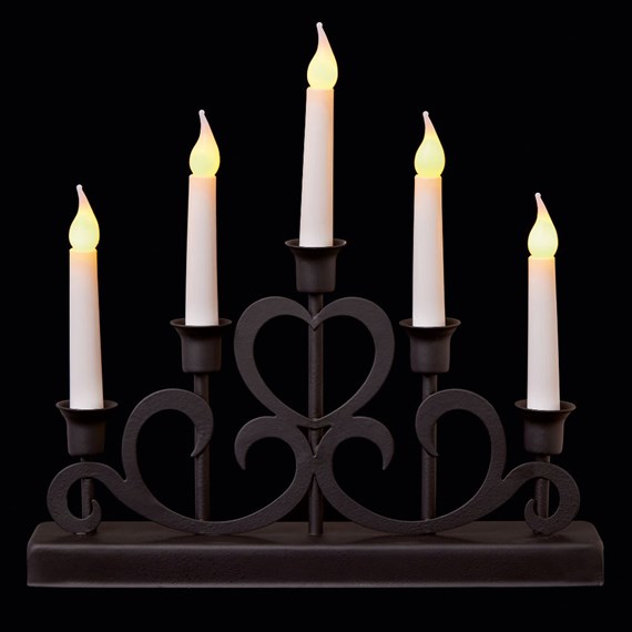 Premier 32cm Black Metal Vintage Heart Design Christmas Candlebridge (LB254165)