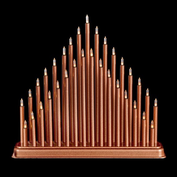 Premier 34cm 33 LED Rosegold Christmas Candlebridge (LV203021)