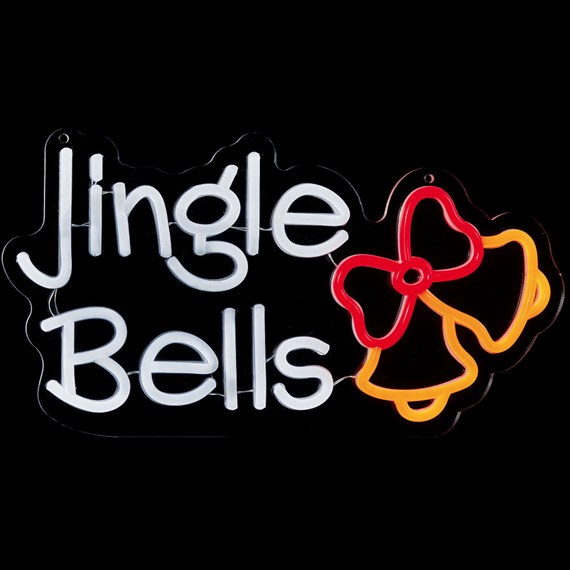 Premier 40cm Jingle Bells Light Up Hanging Christmas Neon Sign (LV251637)