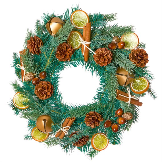 Premier 40cm Orange Artificial Christmas Wreath (DF247179)