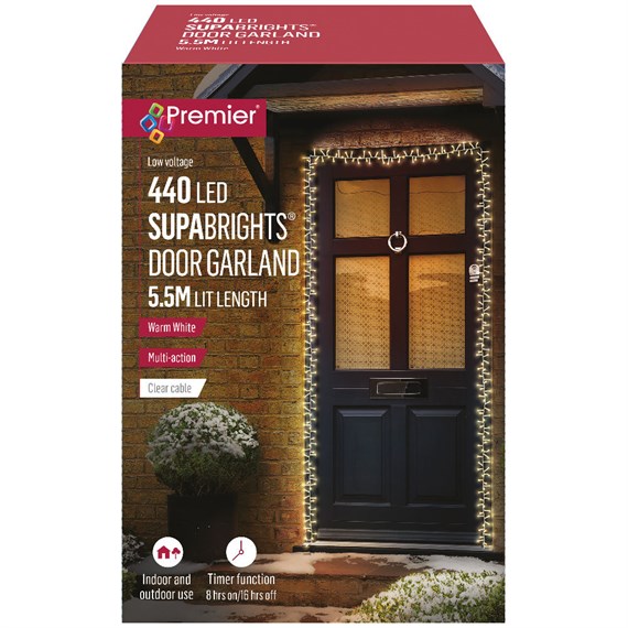 Premier 440 Supabright Warm White LED Christmas String Light Door Garland (LV243723WW)