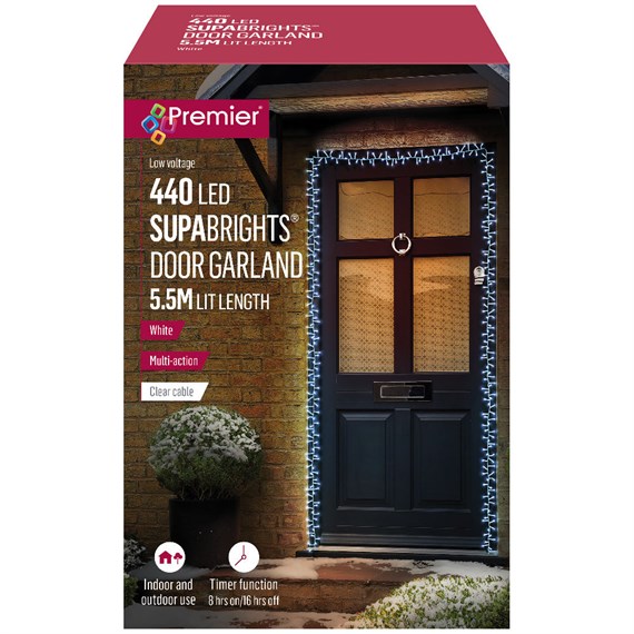 Premier 440 Supabright White LED Christmas String Light Door Garland (LV243723W)